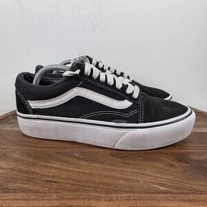 Vans Old Skool Platform Womens Black And White Size 8 Platform Shoes Sneakers